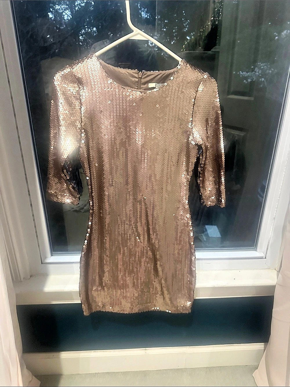 BB Dakota Sequin Mini Dress in Brown Size XS NWT